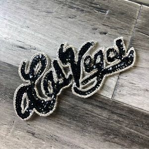 Vintage 90s Las Vegas Beaded Sequin Unused Patch